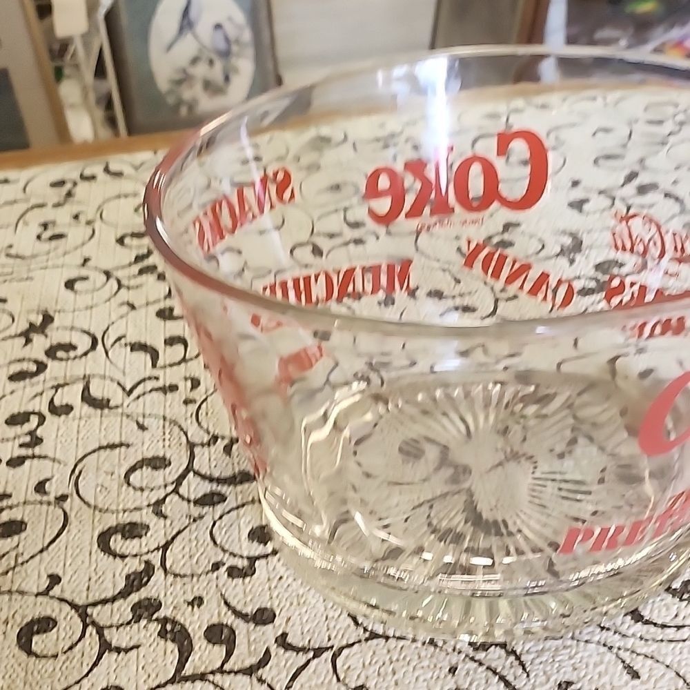 Coca-Cola Red Lettered Glass Bowl - Picture 7 of 7